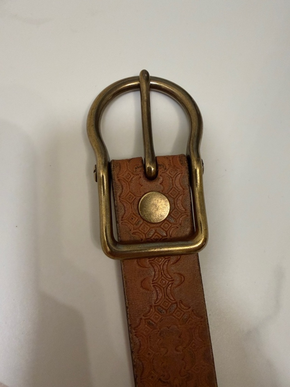 Eddie Bauer Brown Leather Belt with Brass Buckle